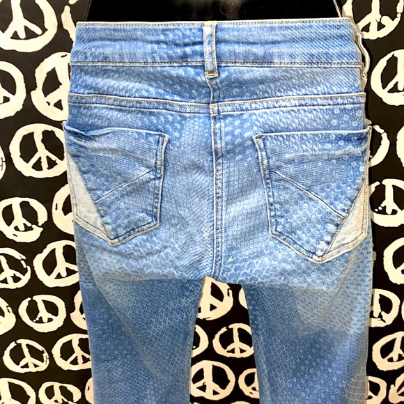 KOOKAI DENIM BLUE JEANS FISH SCALE PRINT SZ 28 W/34 - Picture 4 of 12